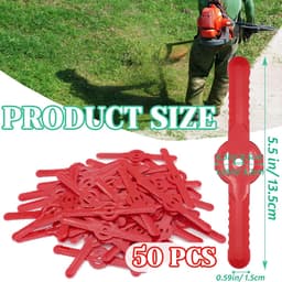 SnelShoppen - Pack van 50 Plastic Grastrimmers, 135 mm Vervangbladen, Draadloze Grasmaaier, Snijders, Tuinaccessoires voor Tuin, Tuin, Boomgaard, Bos, — thumbnail 5