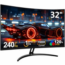 Gaming Monitor 32 Inch Curved – 240Hz – 1ms – Full HD 1080p – Adaptive Sync – 1500R VA-Scherm — thumbnail 1