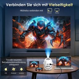 Mini Beamer Draagbaar - 1280 x 720 Resolutie - LED Technologie - WiFi 6 En Bluetooth 5.4 - Voor Gaming En Thuisbioscoop — thumbnail 2