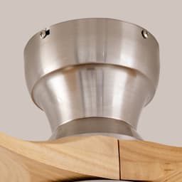 DESMIU Plafondventilator Met Verlichting – 90 Cm – Zes Snelheden – Hout – Natuurlijk Hout En Satijnnikkel – Omkeerbaar Met Afstandsbediening — thumbnail 2