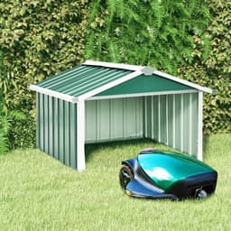 Schuur voor grasmaaiers, robotgarage, robothoes, grasmaaier, staal, verzinkt, groen, 92 x 97 x 63 cm — thumbnail 1