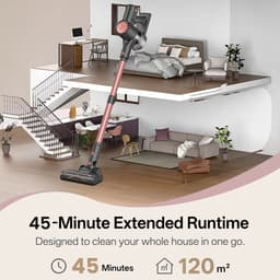 Vactidy V10 Pro draadloze steelstofzuiger, 45000Pa zuigkracht, 550W motor, tot 45 min looptijd, uitneembare 2200mAh batterij, 5-traps filtratie, 500ml stofbak, LED-display, groenlicht stofdetectie — thumbnail 5