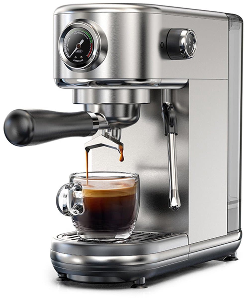 HiBREW H10B espressomachine, extractiedruk van 20 bar, halfautomatisch, instelbare temperatuur en kopvolume, handgreep van 51 mm aluminiumlegering, verwijderbare watertank van 1,3 liter — afbeelding 1