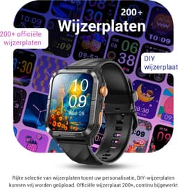 Blackview GPS Smartwatch Heren - W10Pro - Intelligent GPS Outdoor Sports Positioning Watch -Square Sporthorloge - Slim Horloge - Bluetooth Bellen en ChatGPT - Hartslagmeter - Slaapmonitor - LED Zaklamp voor Android en iOS- Zwart — thumbnail 2