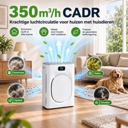 Lapamax Luchtreiniger met H13 HEPAfilter tegen Stof & Pollen - CADR 295 m³/u - 3-Laags Filtersysteem & Grote Luchtinlaat- Automatische Stand + 25 dB Slaapstand - PM2.5 Luchtkwaliteitsindicator - Air Purifier voor Woonkamer en Slaapkamer — thumbnail 5
