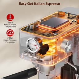 Espressomachine Automatisch 20 Bar - Met Bonenmolen - Melkopschuimer - 1,4 L Reservoir - Snelle Verwarming - RVS - Zilver — thumbnail 2