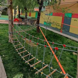 Outdoor brug swingende kinderen sport en fysieke fitness trainingsapparatuur Enige houten brug balance brug klimframe(Size:2m) — thumbnail 5