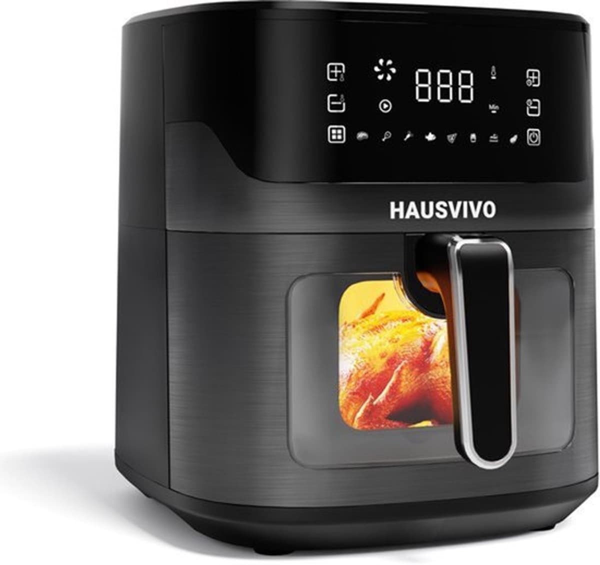 Heteluchtfriteuse, 6,5 liter, Airfryer XL, met kijkvenster en touchscreen, 1600 W friteuse zonder vet, 8 programma's, BPA-vrij, vaatwasmachinebestendig, voor 2-6 personen, koken uit het — afbeelding 1