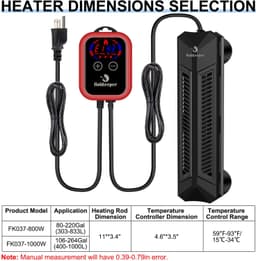 Aquariumverwarming, intelligent verwarmingselement voor aquarium, onderwatersieder met thermostaat en instelbare temperatuur, LCD-scherm, bescherming tegen oververhitting en droogloop — thumbnail 3