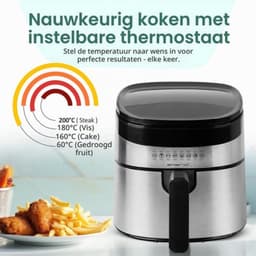 4,5 liter grote digitale heteluchtfriteuse,, frituren zonder extra olie, 8 automatische programma's, roestvrij staal, INOX, BPA-vrij, snelle opwarming, gemakkelijk te reinigen — thumbnail 4