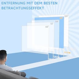 COVREO Projectiescherm 99 inch 178 x 178 cm wit, kunststof met hoogteverstelling — thumbnail 4