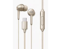Philips TAE1159D/10 Oordopjes met Microfoon – USB-C – Bedraad In-Ear – Clear Sound – Goud