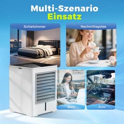 Draagbare Mini Luchtkoeler 3-in-1 – USB Verdampingskoeler met Waterreservoir 470 ml – Persoonlijke Aircooler met 3 Snelheden, Timer en Touchscreen — thumbnail 5