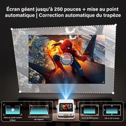 SnelShoppen - Smart Mini Beamer 4K Draagbare Projector met Touchscreen, 1100 ANSI, Autofocus, Automatische Keystone Correctie, WiFi 6, Bluetooth, HDR1 — thumbnail 4