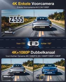 Lìon® Draadloze Dashcam - Dashcam met CarPlay - Draadloos CarPlay Scherm - Zwart - 3cm x 5cm x 10cm — thumbnail 5