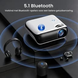 NIVA® Mini Beamer - Verbeterde Draagbare Projector - Mini 4K-projector - Wit - 21cm x 18cm x 10cm — thumbnail 5