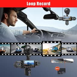 Dashcam voor auto - Zwart - 3,16 inch IPS-display - 5 Camera's met Nachtzicht en 64 GB SD-kaart - Voor Particuliere Chauffeurs — thumbnail 3
