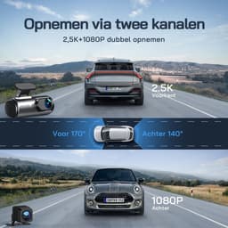 Dashcam voor auto - Zwart - 4K Ultra HD - Met Achtercamera en Nachtzicht - Voor Veilig Rijden — thumbnail 2