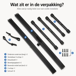 BOTC Pianostandaard voor elektronisch toetsenbord - Draagbare en Verstelbare - Zwart — thumbnail 4