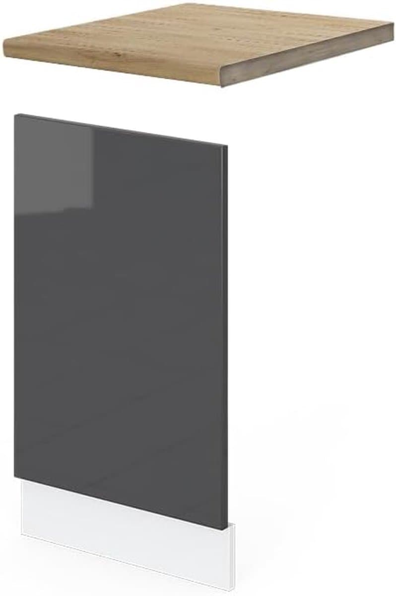 Vaatwasser Frontpaneel - Keukenpaneel - Keuken Opknappen - Hoogglans Afwerking - 45 cm Breed - Antraciet Wit — afbeelding 1