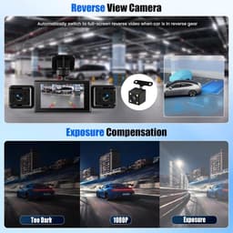 Thijox - Spiegel-dashcam met achteruitrijcamera 9,66 inch Full HD 2K, auto camera voor en achter, super nachtzicht, G-sensor, GPS, LCA, BSD, 64G-kaart — thumbnail 2