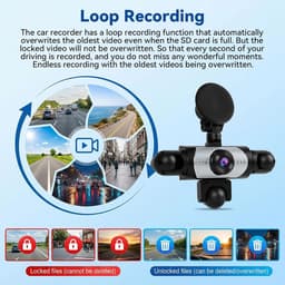 Thijox - 5-kanaals Dashcam Autocamera 3,16 inch IPS-scherm 360 Graden Rondomzicht met 1080P Full HD, Nachtzicht, Parkeerbewaking & Bewegingsdetectie v — thumbnail 3