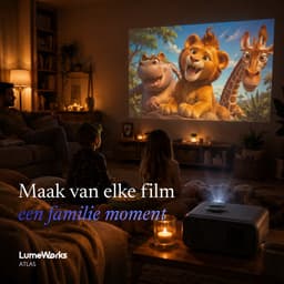 LumeWorks Atlas Beamer - Full HD 1080p Beamer met Auto Focus - Ingebouwde Apps (Netflix, YouTube) - WiFi en Bluetooth - Tot 250 inch Projectie — thumbnail 4