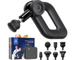 SnelShoppen - Professioneel Massagepistool D6 Pro met 16mm Amplitude, 7 Vervangbare Massagekoppen en OLED Scherm voor Diepe Weefsel Spiermassage en Sp
