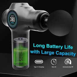 SnelShoppen - Massage Gun met 99 Snelheden, 8 Interchangeable Massage Heads, Mini Musket, LCD Touchscreen en USB-C Oplader voor Atleten en Thuisgebrui — thumbnail 3
