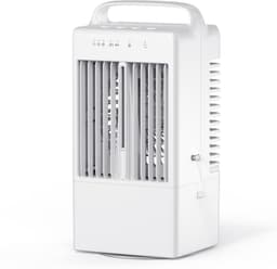 Draagbare airconditioner – Kleine koeler – Met vernevelingsfunctie – 3 ventilatorsnelheden – Automatische zwenking (90°) – Waterreservoir van 900 ml – Timer – Geschikt voor thuis, woonkamer, kantoor en op reis – Wit — thumbnail 1