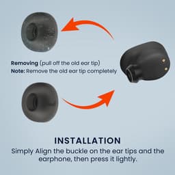 kwmobile 6x cover voor in-ear oortjes geschikt voor JBL Tune Buds - Vervangende oordopjes van siliconen in zwart - 3 maten — thumbnail 4