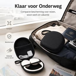 Koptelefoon Hoes – Koptelefoon Case - Headphone Case - Waterbestendige hardcase voor koptelefoon - Stootvast - EVA Beschermhoes voor Bluetooth Headset & HoofdtelefoonHeadset Case - Zwart — thumbnail 5