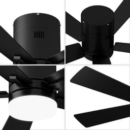 Plafondventilator met Licht Zwart 106 cm, Stil DC Motor, LED Dimbaar & Afstandsbediening — thumbnail 2