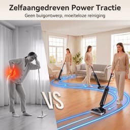 Lubluelu T9 nat- en droogzuiger - 180° ultradunne liggende stand - 20Kpa Draadloze Nat- en droogzuiger met zelfreinigend systeem – LCD-scherm - Alles-in-één vloerreiniger - Geschikt voor Harde vloer — thumbnail 5