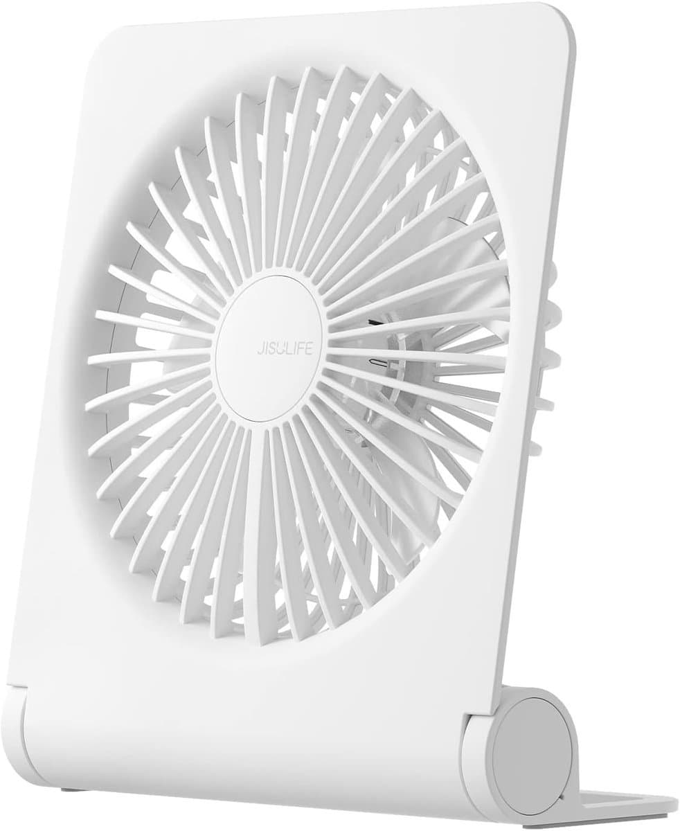 Solvix tafel ventilator geluidloos - Draagbare Tafelventilator - USB Oplaadbaar - 4500mAh Batterij - 160 Graden Draaibaar - Voor Thuis, Kantoor en Camping — afbeelding 1