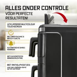 GOURMETmaxx FryUp3 Verticale heteluchtfriteuse, 3 kamers, heteluchtfriteuse XXL, 17 liter, airfryer met inklapbaar touchdisplay, 12 onetouch-programma's, kijkvenster, airfryer voor 12 personen — thumbnail 3