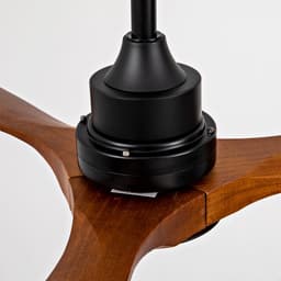 HAUSS SPOLE Plafondlamp Met Ventilator - 107 cm - Omkeerbare DC-Motor - Metaal En Massief Hout - Zwart Donker Walnoot - Dimbaar Met Afstandsbediening — thumbnail 5