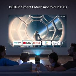 Mini Smart Beamer Projector - Full HD - Android 13 - 300 ANSI Lumen - Voor Thuisbioscoop — thumbnail 5