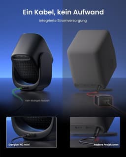 Mini Smart Beamer - Draagbaar - 1080p Full HD - Autofocus en Trapeziumcorrectie - Voor Thuis en Buiten — thumbnail 2