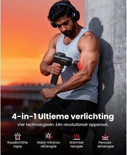 Massagepistool - Titanium - Infraroodlicht en Warmte - Diepe Weefselmassage - Voor Atleten — thumbnail 4