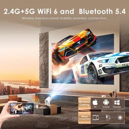 SnelShoppen - Mini beamer 4K Smart Projector met WiFi 6 en Bluetooth 5.4 - Draagbare Videoprojector voor Thuisbioscoop, Camping en Buiten, Ondersteunt — thumbnail 5