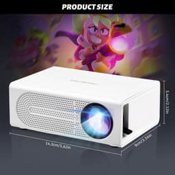 SnelShoppen - Mini-beamer, Draagbare Bluetooth-projector Full HD 1080P voor Thuisbioscoop, Compatibel met iOS, Android, Windows, TV-stick, HDMI, Smart — thumbnail 4