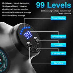 Thijox - Massagepistool - 99 Snelheden, Professioneel Mini-Massagepistool, LCD-Touchscreen, USB-C Oplader, Ideaal voor Sporters en Herstel — thumbnail 2