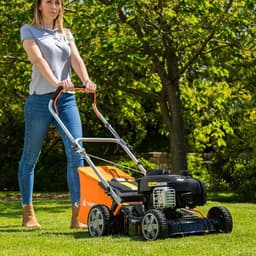 Benzine Grasmaaier - Duwmaaier Zelfrijdend - Gazon Onderhouden - Briggs & Stratton Motor - 41 cm Maaibreedte - Grijs — thumbnail 3