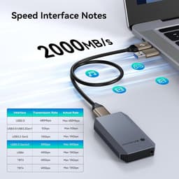 Externe SSD - Draagbare Opslag - Bestanden Overzetten - Hoge Snelheid - 1024 GB - Zwart — thumbnail 5