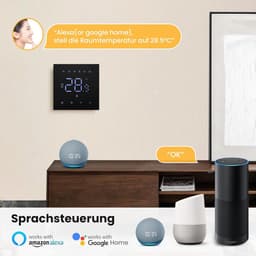 Slimme Thermostaat - Verwarmingsthermostaat Kamerthermostaat - Waterverwarming Regelen - App & Spraakbesturing - 100-240V 3A - Wit — thumbnail 4