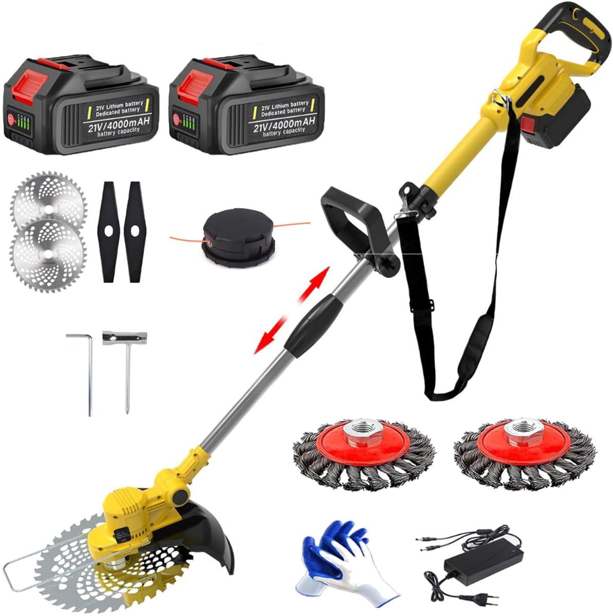 CRLYN® Grasmaaier Elektrisch - Grastrimmers met Accu - Geel — afbeelding 1