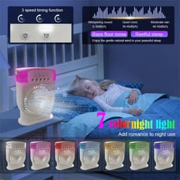Mobiele airconditioning, stil, 4-in-1, luchtkoeler, mini met accu, mobiele airconditioning, zonder afvoerslang, draagbare airconditioning met verdampingskoeling, ventilator, type C met timer (paars) — thumbnail 2