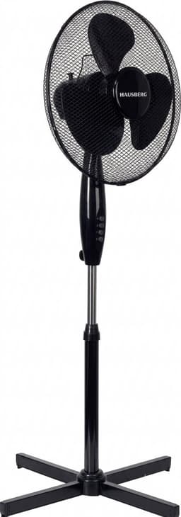 Staande Ventilator – 16 inch – 3 Snelheden – Oscillatiefunctie – Verstelbare Hoogte – Stil (≤65 dB) – 40-55W – Metalen Rooster – Zwart — thumbnail 2