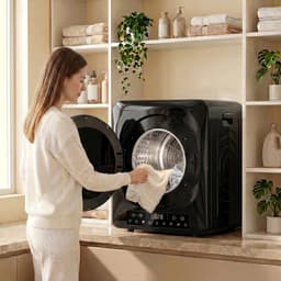 HOMCOM Laundry Dryer-Stahl, Edelstahl-49L x 43B x 61H cm-Schwarz — thumbnail 3